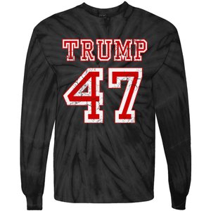 Trump 47 2024 Election Republican Conservative Tie-Dye Long Sleeve Shirt