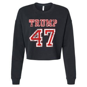 Trump 47 2024 Republican Conservative Women Cropped Pullover Crew