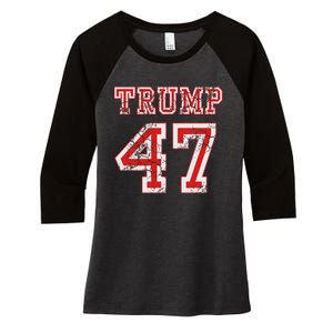 Trump 47 2024 Republican Conservative Women Women's Tri-Blend 3/4-Sleeve Raglan Shirt