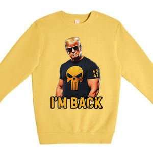 Trump 45 47 IM Back Orange Skull Inauguration 2025 Maga Premium Crewneck Sweatshirt