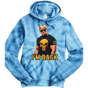 Trump 45 47 IM Back Orange Skull Inauguration 2025 Maga Tie Dye Hoodie