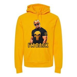 Trump 45 47 IM Back Orange Skull Inauguration 2025 Maga Premium Hoodie