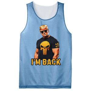 Trump 45 47 IM Back Orange Skull Inauguration 2025 Maga Mesh Reversible Basketball Jersey Tank