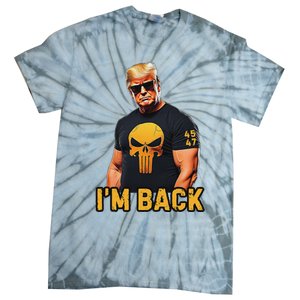 Trump 45 47 IM Back Orange Skull Inauguration 2025 Maga Tie-Dye T-Shirt