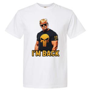 Trump 45 47 IM Back Orange Skull Inauguration 2025 Maga Garment-Dyed Heavyweight T-Shirt