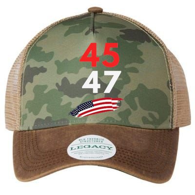 Trump 45 47 Usa Flag Graphic Legacy Tie Dye Trucker Hat