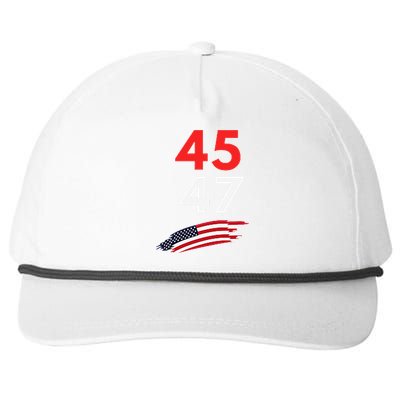 Trump 45 47 Usa Flag Graphic Snapback Five-Panel Rope Hat