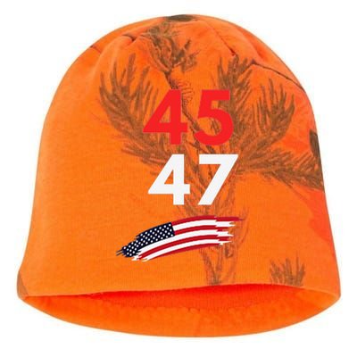 Trump 45 47 Usa Flag Graphic Kati - Camo Knit Beanie