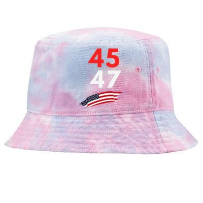 Trump 45 47 Usa Flag Graphic Tie-Dyed Bucket Hat