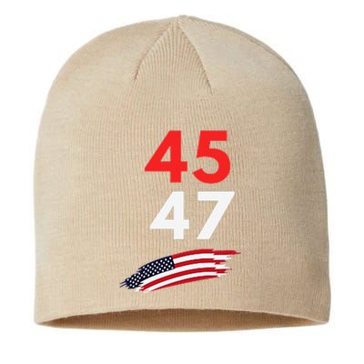 Trump 45 47 Usa Flag Graphic Sustainable Beanie