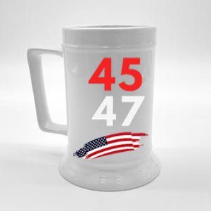 Trump 45 47 Usa Flag Graphic Beer Stein