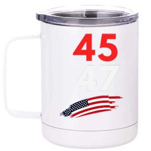 Trump 45 47 Usa Flag Graphic 12 oz Stainless Steel Tumbler Cup