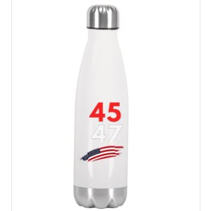 Trump 45 47 Usa Flag Graphic Stainless Steel Insulated Water Bottle