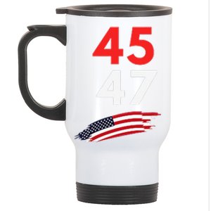 Trump 45 47 Usa Flag Graphic Stainless Steel Travel Mug