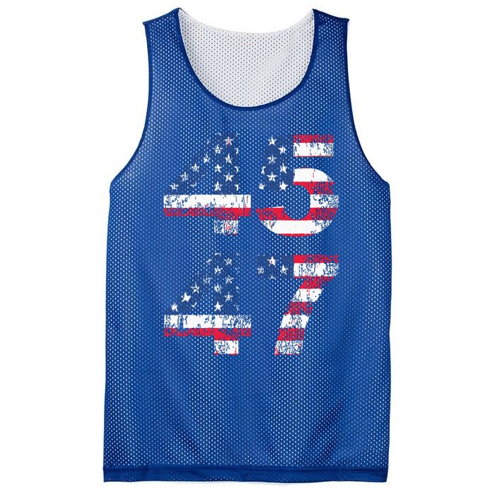 Trump 45 47 2024 President Vintage Distressed Vneck Mesh Reversible Basketball Jersey Tank