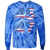 Trump 45 47 2024 President Vintage Distressed Vneck Tie-Dye Long Sleeve Shirt