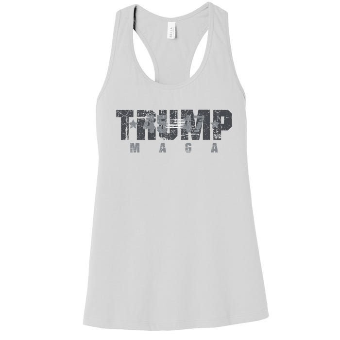 Trump 45 47 Maga Us Flag 2024 Presidential Election Women's Racerback Tank