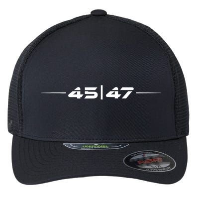 Trump 45 47 Trump Retro Futuristic Design Flexfit Unipanel Trucker Cap