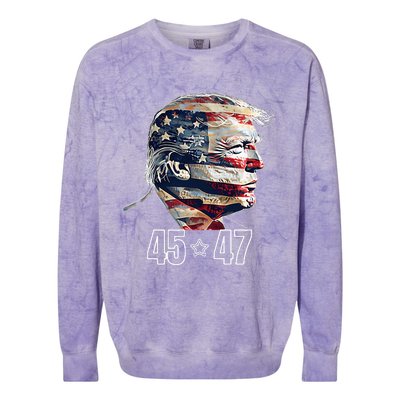 Trump 45 47 Presidential Election Winner Inauguration Colorblast Crewneck Sweatshirt