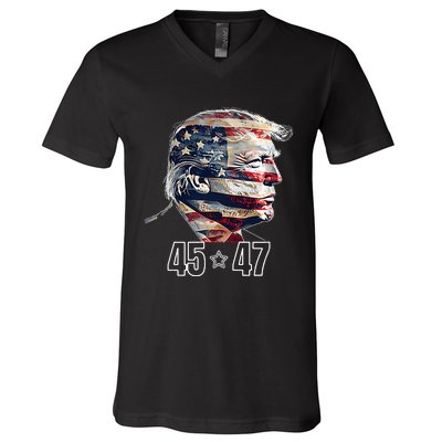 Trump 45 47 Presidential Election Winner Inauguration V-Neck T-Shirt