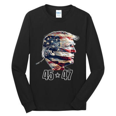 Trump 45 47 Presidential Election Winner Inauguration Tall Long Sleeve T-Shirt