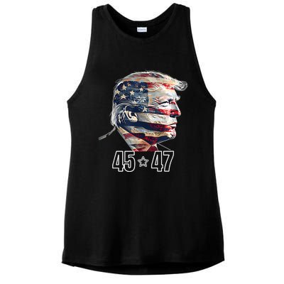 Trump 45 47 Presidential Election Winner Inauguration Ladies PosiCharge Tri-Blend Wicking Tank