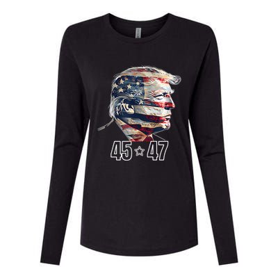 Trump 45 47 Presidential Election Winner Inauguration Womens Cotton Relaxed Long Sleeve T-Shirt