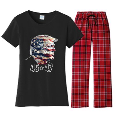 Trump 45 47 Presidential Election Winner Inauguration Women's Flannel Pajama Set