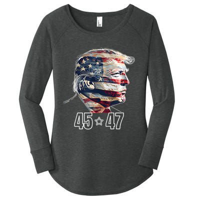 Trump 45 47 Presidential Election Winner Inauguration Women's Perfect Tri Tunic Long Sleeve Shirt