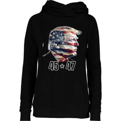 Trump 45 47 Presidential Election Winner Inauguration Womens Funnel Neck Pullover Hood