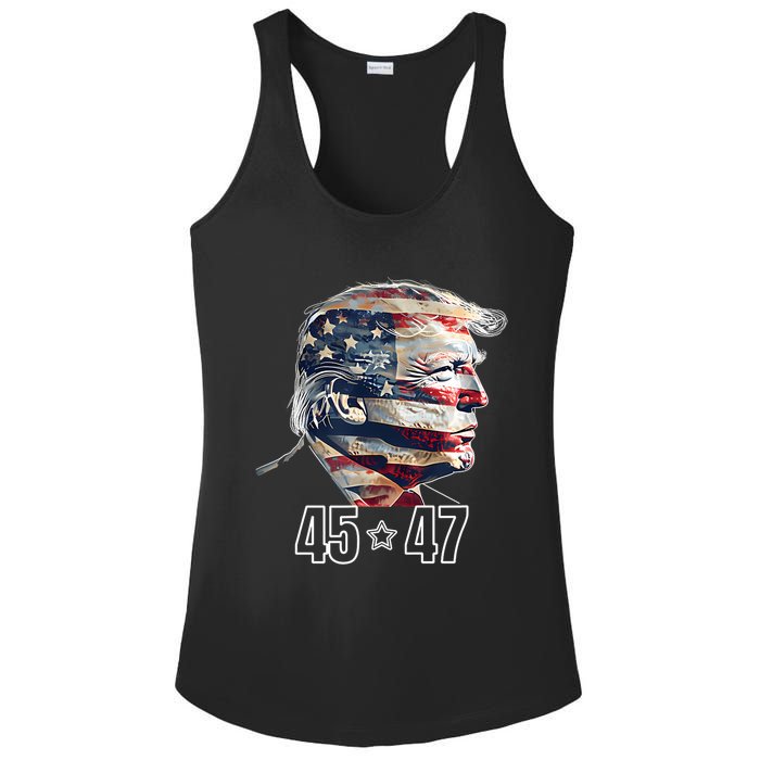 Trump 45 47 Presidential Election Winner Inauguration Ladies PosiCharge Competitor Racerback Tank