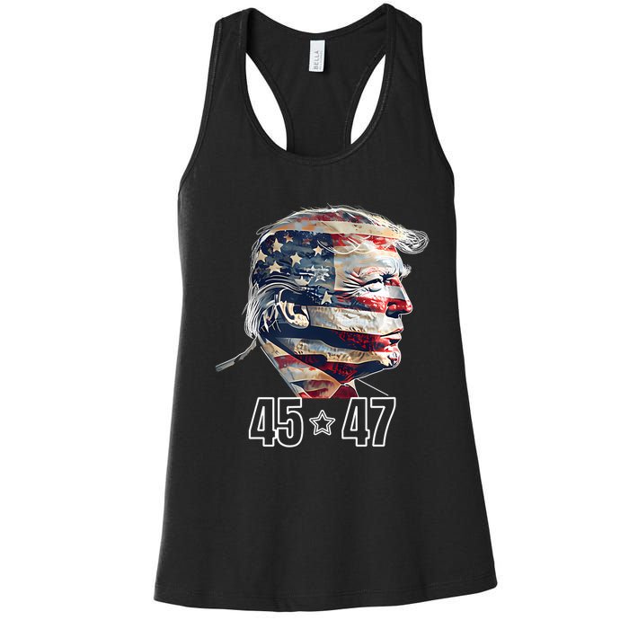 Trump 45 47 Presidential Election Winner Inauguration Women's Racerback Tank