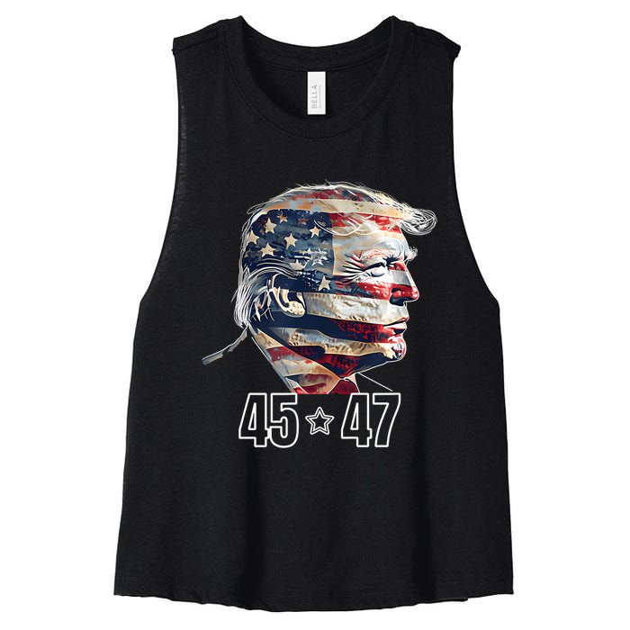 Trump 45 47 Presidential Election Winner Inauguration Women's Racerback Cropped Tank