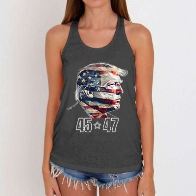 Trump 45 47 Presidential Election Winner Inauguration Women's Knotted Racerback Tank