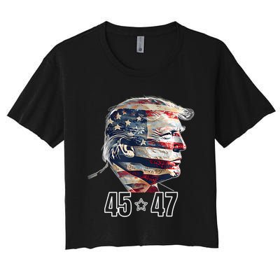 Trump 45 47 Presidential Election Winner Inauguration Women's Crop Top Tee