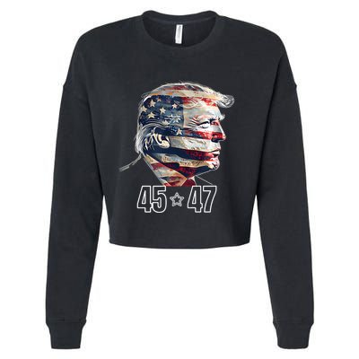 Trump 45 47 Presidential Election Winner Inauguration Cropped Pullover Crew