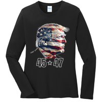 Trump 45 47 Presidential Election Winner Inauguration Ladies Long Sleeve Shirt