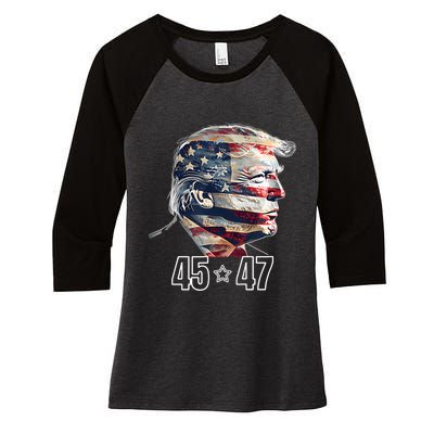 Trump 45 47 Presidential Election Winner Inauguration Women's Tri-Blend 3/4-Sleeve Raglan Shirt