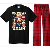 Trump 45 47 You Missed Again Trump 2024 Usa Flag Pajama Set