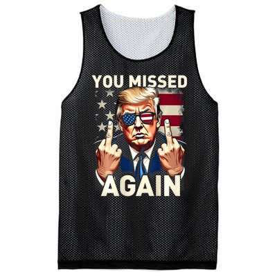 Trump 45 47 You Missed Again Trump 2024 Usa Flag Mesh Reversible Basketball Jersey Tank