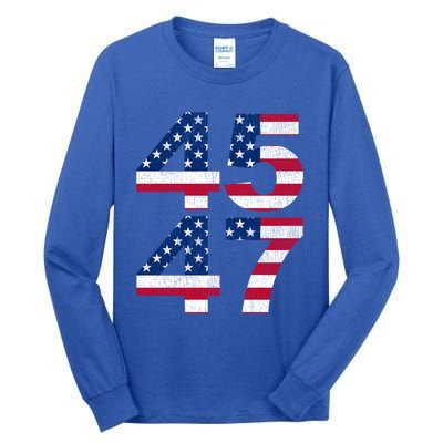 Trump 45 47 2024 President Vintage Great Gift Tall Long Sleeve T-Shirt