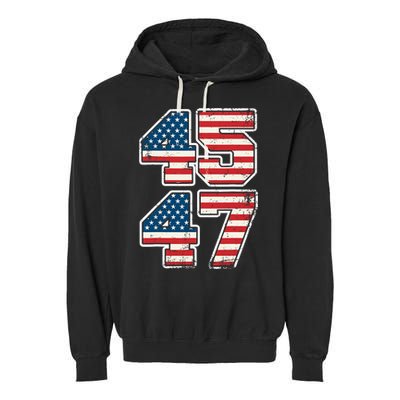 Trump 45 47 2024 President Vintage Garment-Dyed Fleece Hoodie