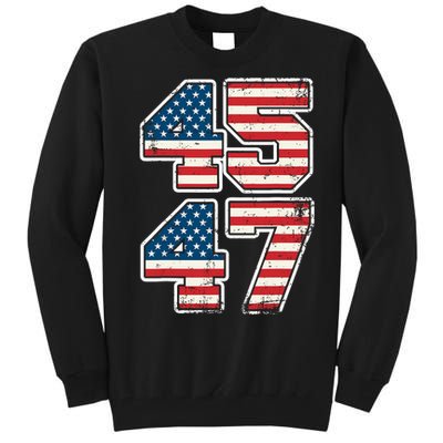 Trump 45 47 2024 President Vintage Tall Sweatshirt