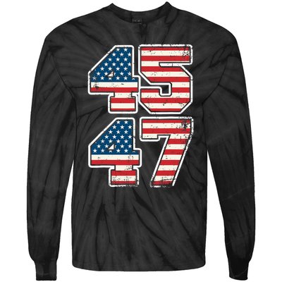 Trump 45 47 2024 President Vintage Tie-Dye Long Sleeve Shirt