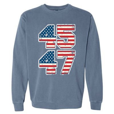 Trump 45 47 2024 President Vintage Garment-Dyed Sweatshirt