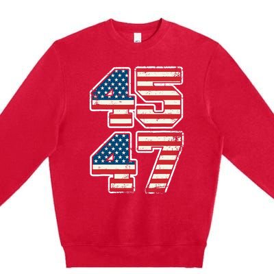 Trump 45 47 2024 President Vintage Premium Crewneck Sweatshirt