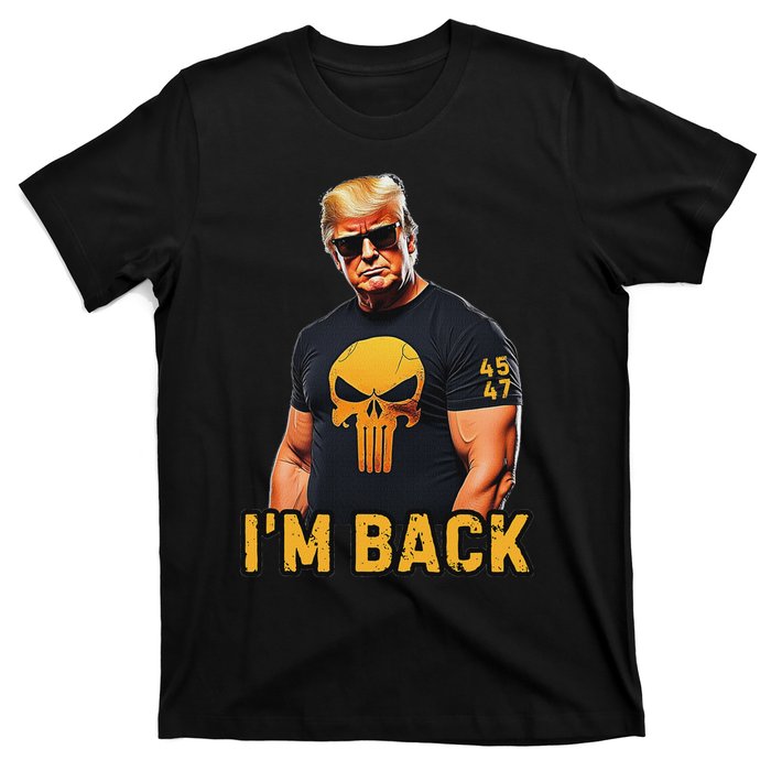 Trump 45 47 IM Back Orange Skull Inauguration 2025 Maga T-Shirt