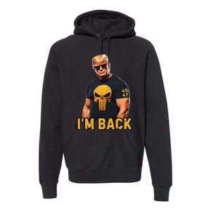 Trump 45 47 IM Back Orange Skull Inauguration 2025 Maga Premium Hoodie