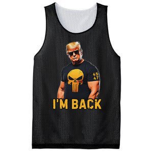 Trump 45 47 IM Back Orange Skull Inauguration 2025 Maga Mesh Reversible Basketball Jersey Tank