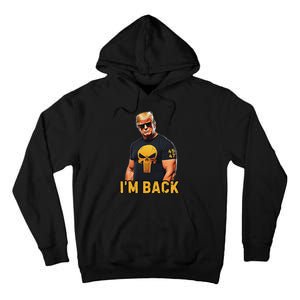 Trump 45 47 IM Back Orange Skull Inauguration 2025 Maga Tall Hoodie